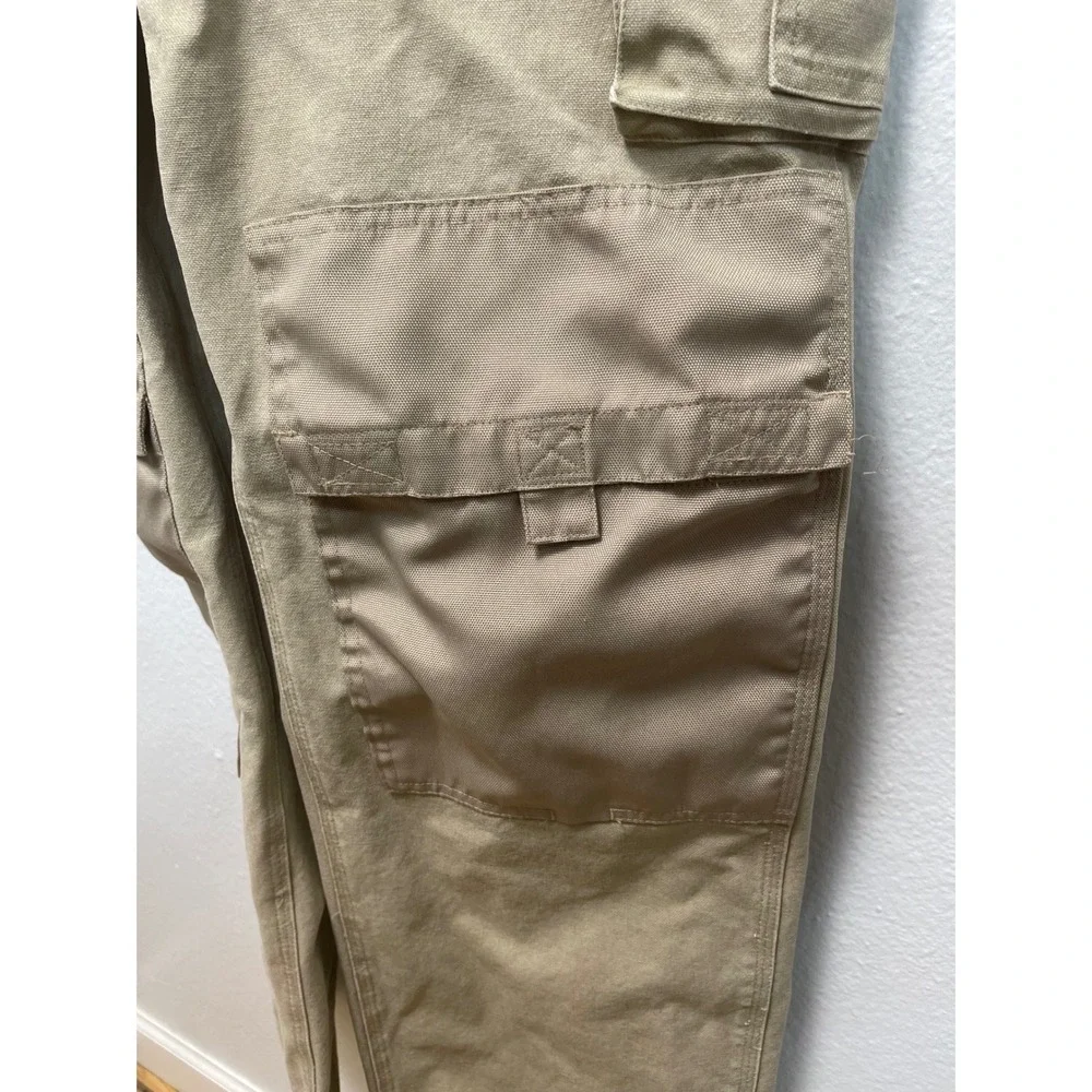 Duluth Trading Co Overalls Workwear 32x34 Tan Fire Hose Cotton Canvas Bibs